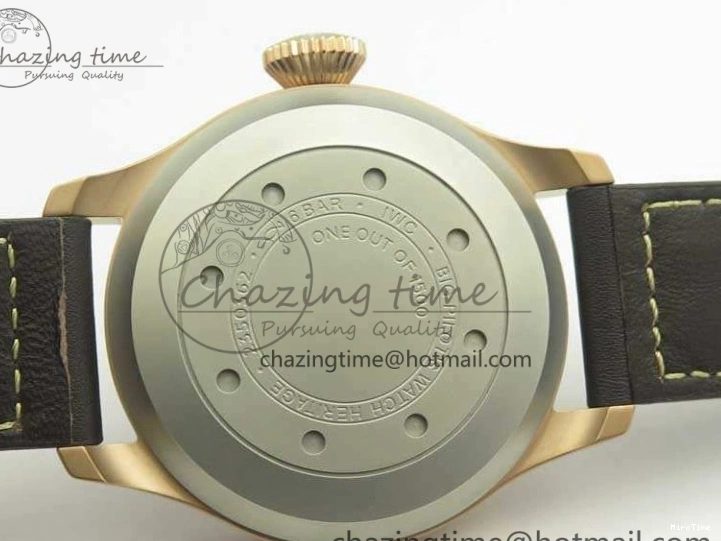 MIROTIME 0123 Big Pilot IW510301 Satin-Polished RG YLF Best Edition Black Dial On Leather Strap A Flexible 7222